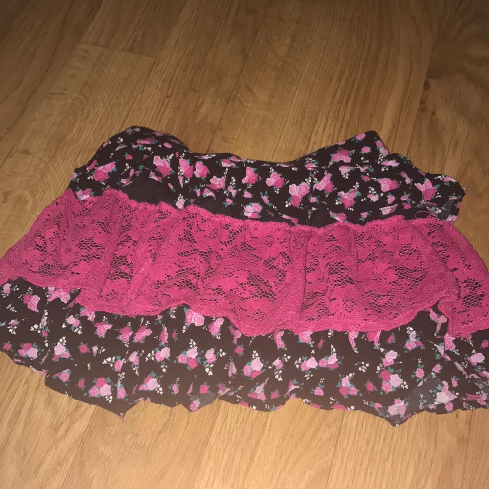Floral ruffle skirt